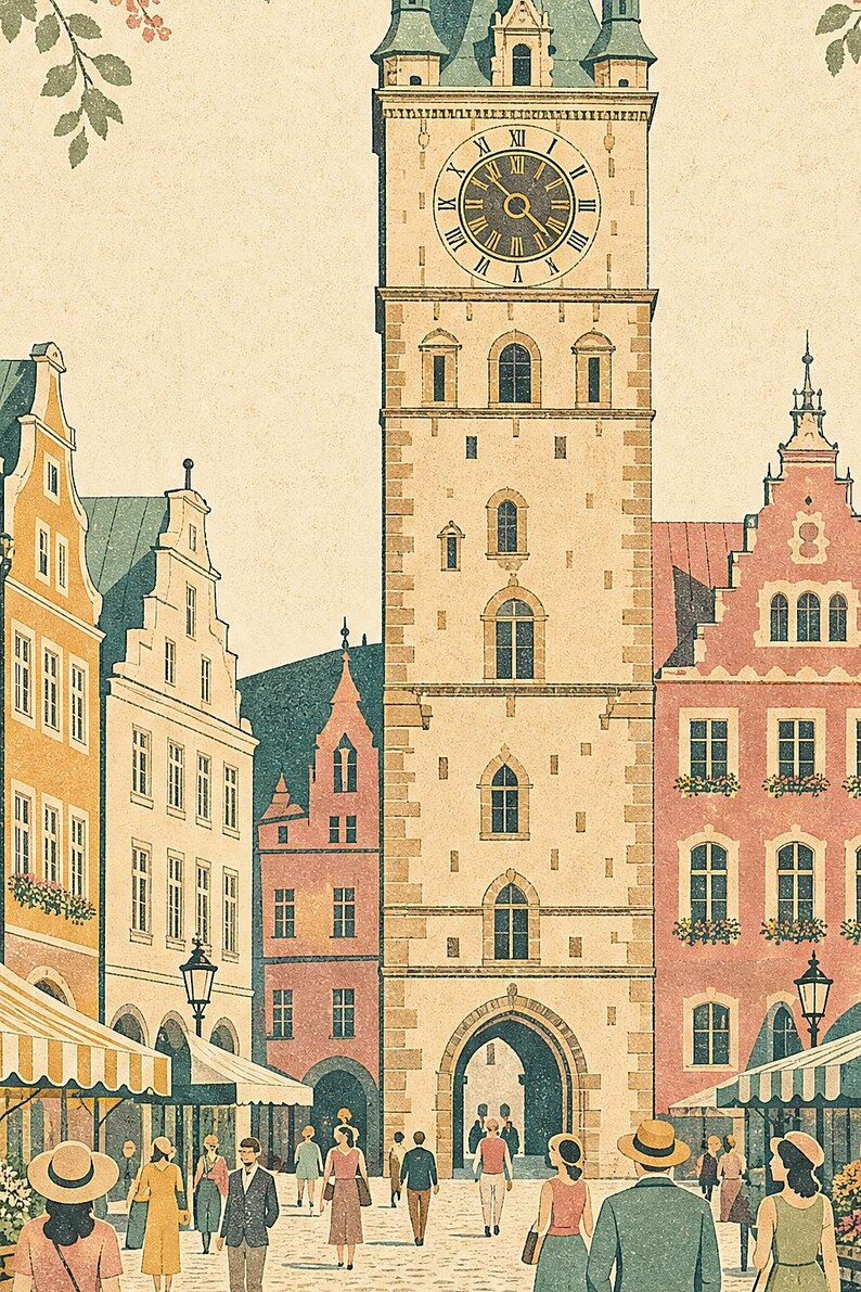 Cream Vintage Travel Wall Art Set | European City Poster | Gallery Wall Print image 3