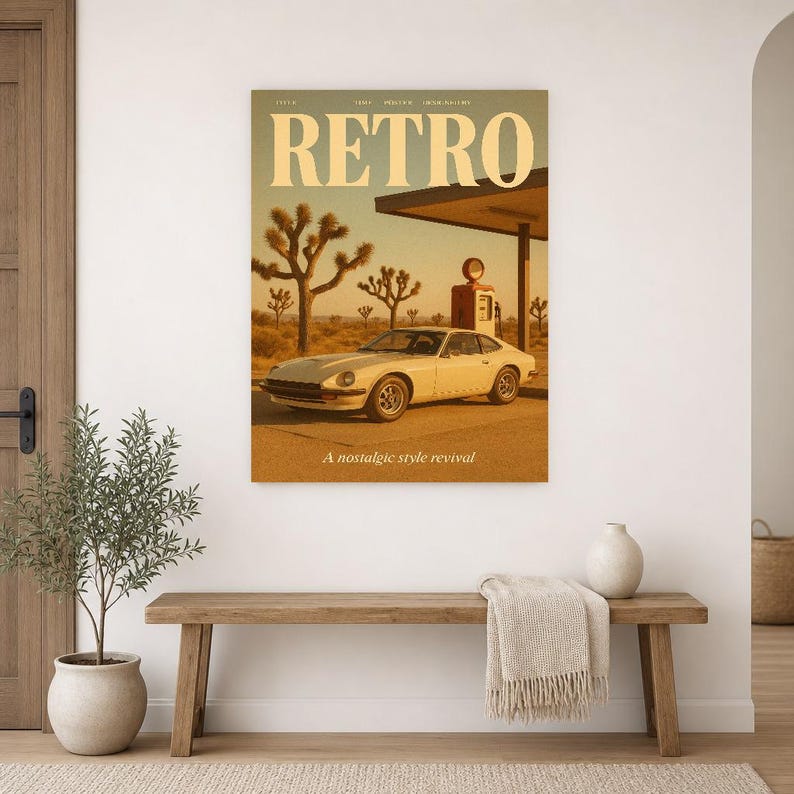 Retro Plakat Retro | Druk ścienny w stylu vintage z lat 70. | Druk magazynu estetycznego | Prezent w stylu retro z połowy wieku zdjęcie 16