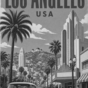 Los Angeles Travel Poster | Vintage Palms Print | USA Wall Art | Printed & Shipped image 10