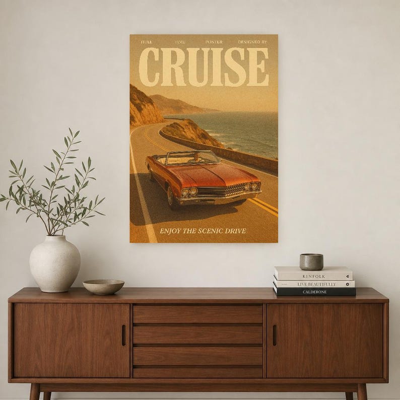 Cartel retro de crucero | Impresión de arte de pared vintage de los años 70 | Impresión de revista estética ? Regalo de decoración retro de imagen 3