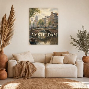 Amsterdam-Reiseposter | Wandbild mit sanfter Malerei (Niederlande) | Stadtmotiv | Gedruckt & Versand Bild 7