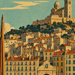Marseille-Reiseposter | Vintage-Druck des Alten Hafens | Wandbild aus Frankreich | Gedruckt & Versand Bild 3