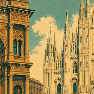 ミラノ旅行ポスター｜ヴィンテージドゥオーモプリント｜イタリアンウォールアート｜印刷・発送 画像 3