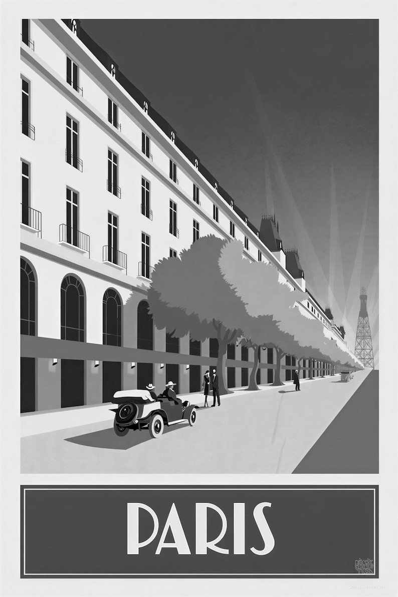 Peacock Blue Paris Travel Wall Art | Art Deco Poster | Parisian Palace Print image 10