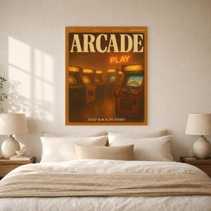 Arcade Retro Poster | Vintage 70s Wall Art Print | Aesthetic Magazine Print | Mid Century Retro Decor Gift image 9