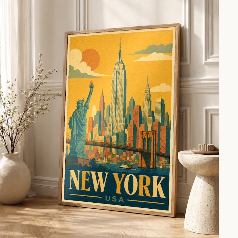 Vintage New York Skyline image 1