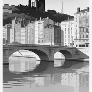 Lyon Vintage Travel Poster | Retro France City Art Print | Housewarming Gift Wall Decor image 17