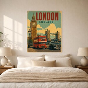 London Travel Poster | Vintage Big Ben Print | England Wall Art | Printed & Shipped image 6