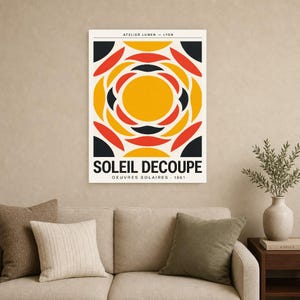 Póster abstracto de exposición solar, impresión artística de pared | Impresión de papel cortado de mediados de siglo ? Póster de la galería imagen 9