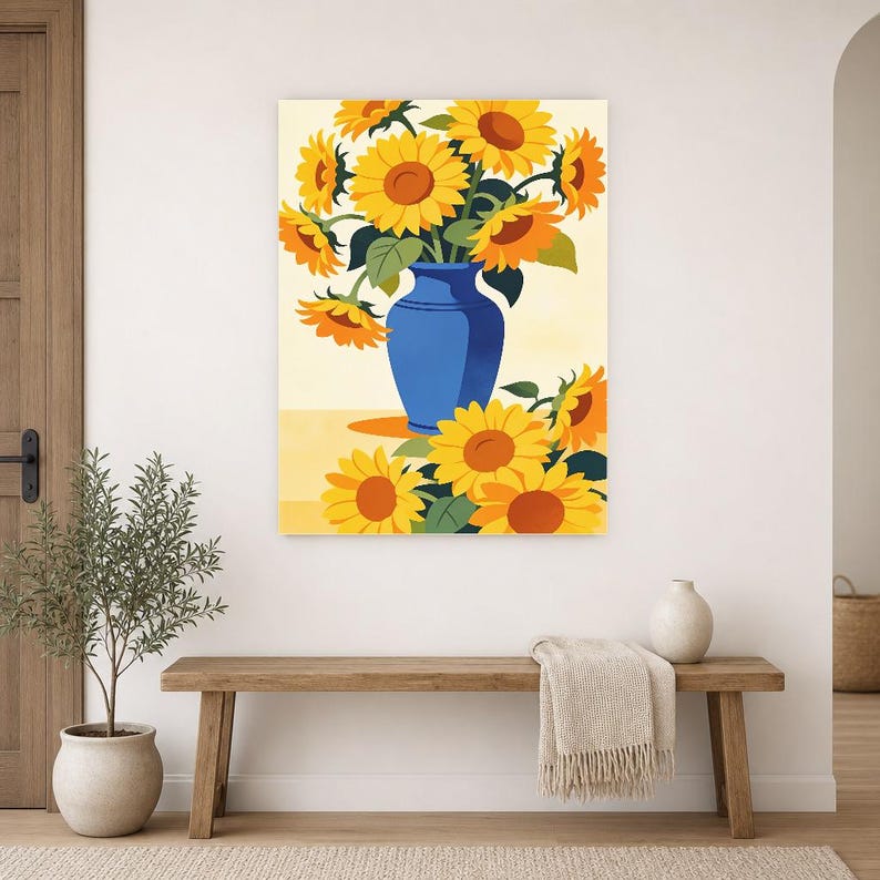 Mediterrane zonnebloemkeukenprint | Dolce Vita Italiaanse Wall Art Print | Eetkamer zomerdecor afbeelding 16