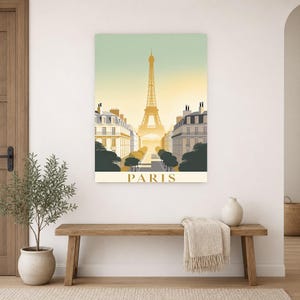 Póster de viaje vintage de París | Impresión de arte retro de la ciudad de Francia | Decoración de pared de regalo de inauguración de la cas imagen 14