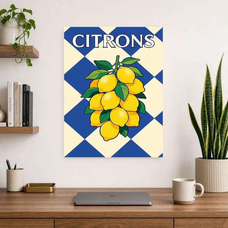 Lemon Kitchen Wall Art Print | Retro Bistro Citrus Poster | French Maximalist Kitchen Print | Dining Room Decor image 13