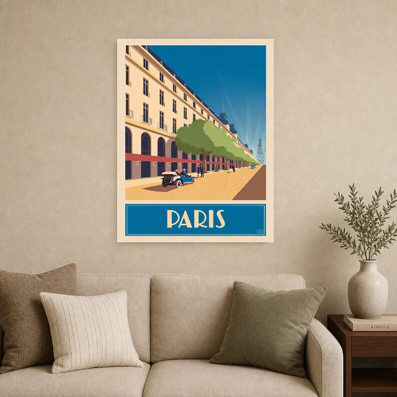 Peacock Blue Paris Travel Wall Art | Art Deco Poster | Parisian Palace Print image 9