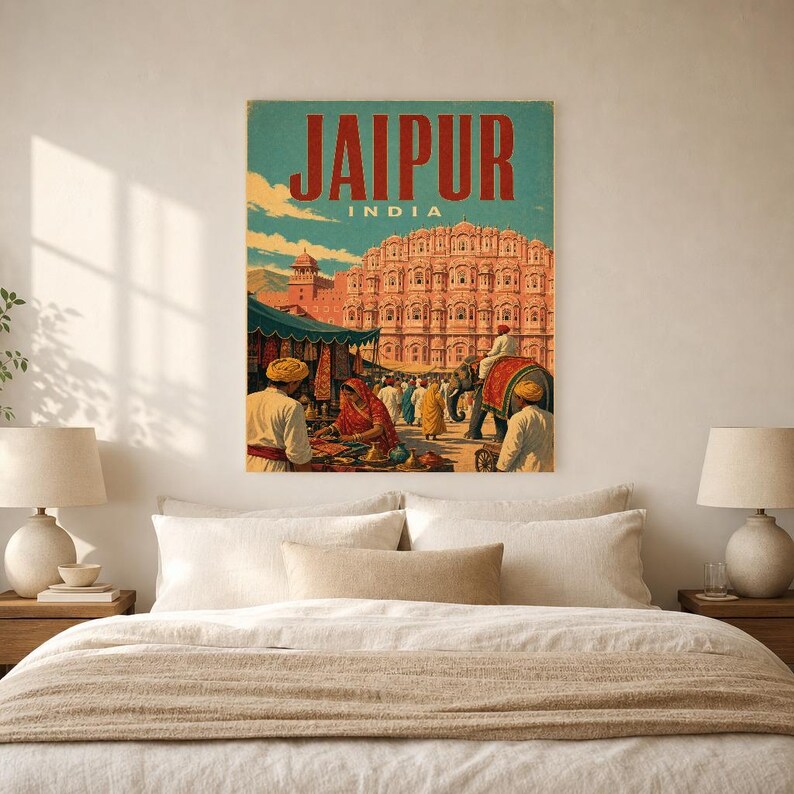 Jaipur Travel Poster | Vintage Pink City Print | Indian Wall Art | Printed & Shipped image 6