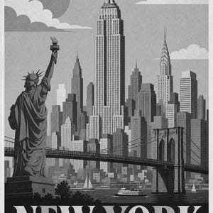 Vintage New York Skyline image 10