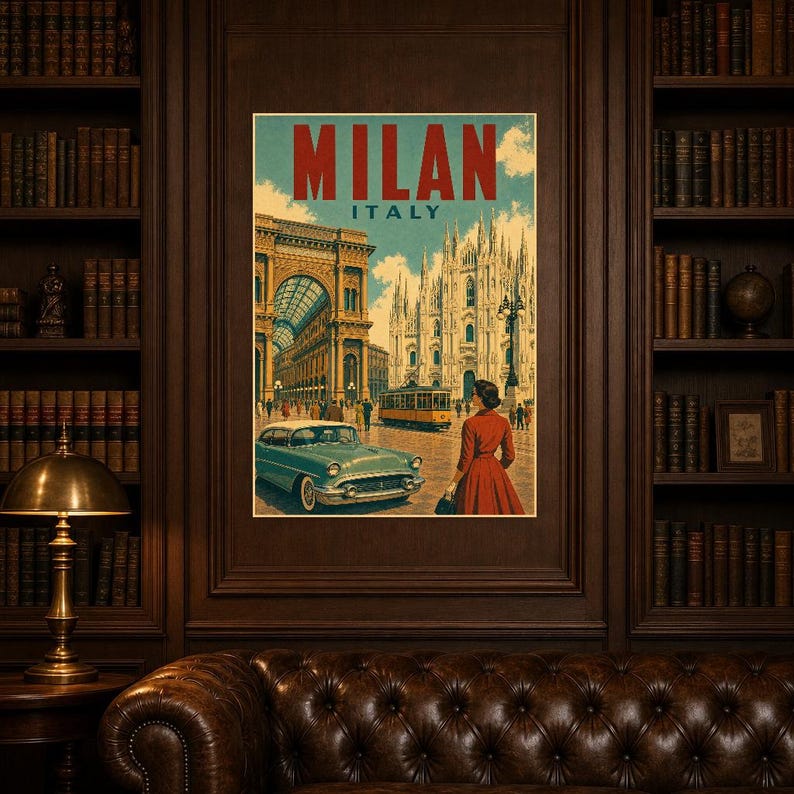 ミラノ旅行ポスター｜ヴィンテージドゥオーモプリント｜イタリアンウォールアート｜印刷・発送 画像 5