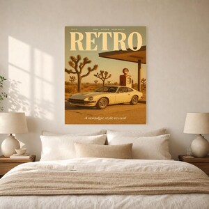 Retro Plakat Retro | Druk ścienny w stylu vintage z lat 70. | Druk magazynu estetycznego | Prezent w stylu retro z połowy wieku zdjęcie 9