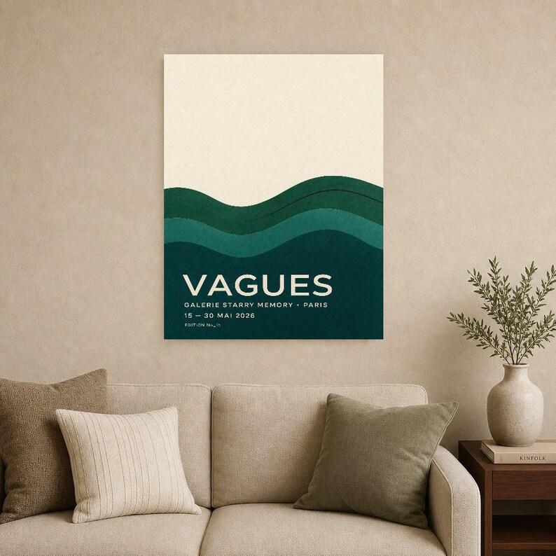 Waves | Abstract Wall Art | Modern Gallery Poster | Minimalist Print | Printed & Shipped image 9