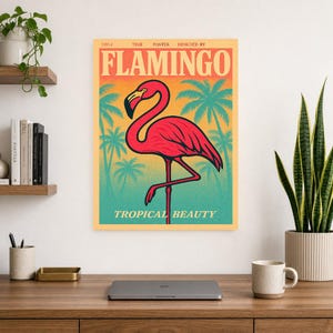 Flamingo Retro Poster | Vintage 70s Wall Art Print | Aesthetic Magazine Print | Mid Century Retro Decor Gift image 13