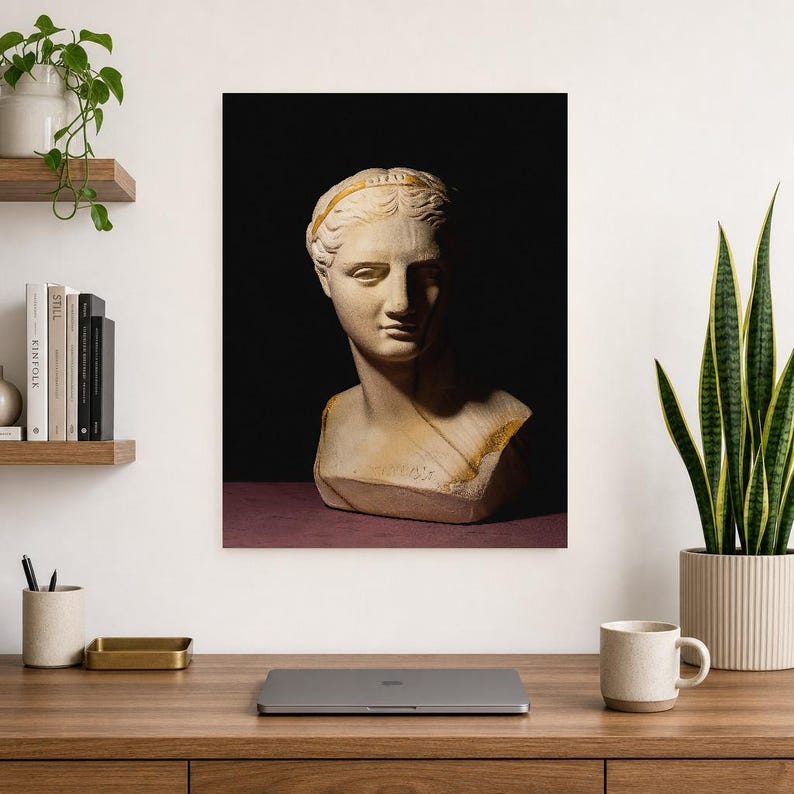 Classical Statue Wall Art | Renaissance Bust Poster | Moody Dark Academia Sculpture Print image 7