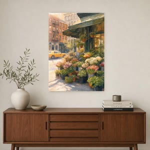 Póster del Mercado de Flores de Nueva York | Pintura suave para pared de Nueva York | Lámina floral de viaje | Impreso y enviado imagen 2