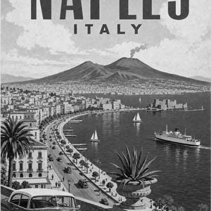 Naples Travel Poster | Vintage Vesuvius Print | Italian Wall Art | Printed & Shipped image 10