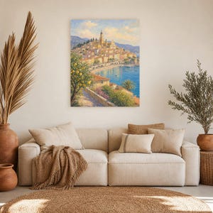 Menton Travel Poster | French Soft Painting Riviera Wall Art | Cote d'Azur Coastal Print | Printed & Shipped image 7