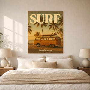 Surfing Retro Poster | Vintage 70s Wall Art Print | Aesthetic Magazine Print | Mid Century Retro Decor Gift image 6
