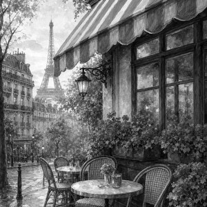 Paris Cafe Travel Poster | Soft Painting France Wall Art | Parisian Cafe Terrace Print | Printed & Shipped image 10