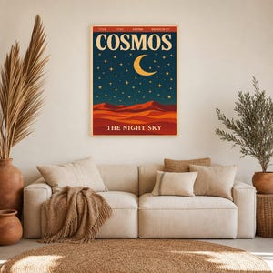 Cosmos Retro Poster | Vintage 70s Wall Art Print | Aesthetic Magazine Print | Mid Century Retro Decor Gift image 8