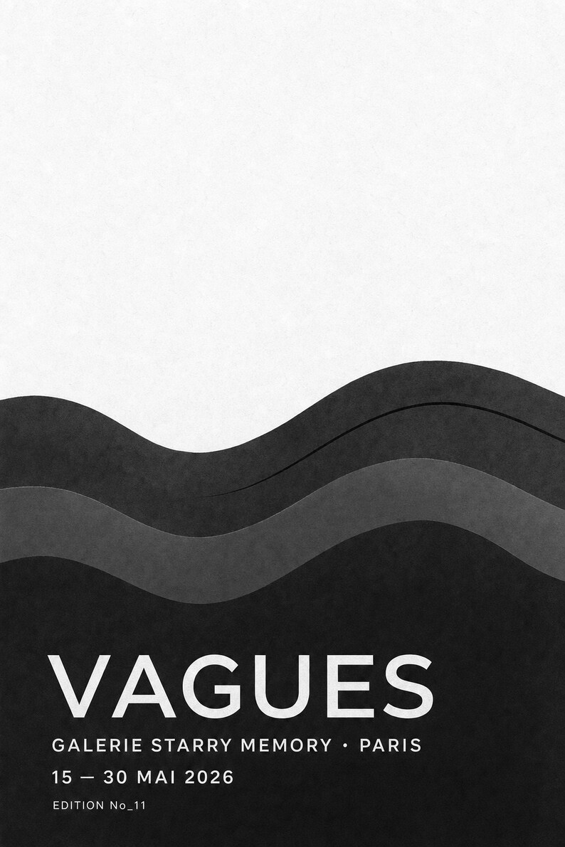 Waves | Abstract Wall Art | Modern Gallery Poster | Minimalist Print | Printed & Shipped image 10