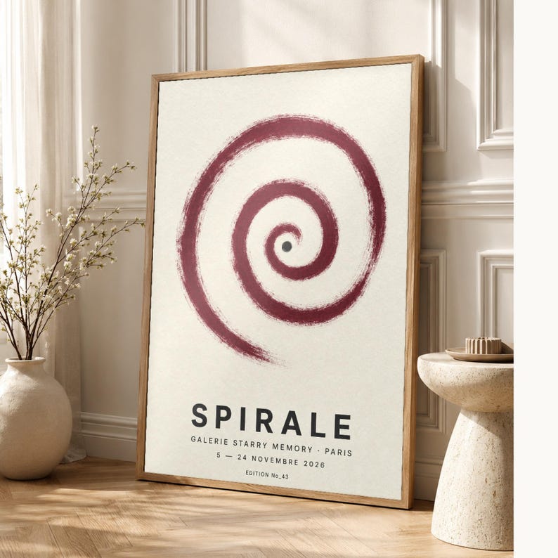 Spiraal | Abstracte muurkunst | Moderne galerijposter | Minimalistische print | Gedrukt en verzonden afbeelding 1