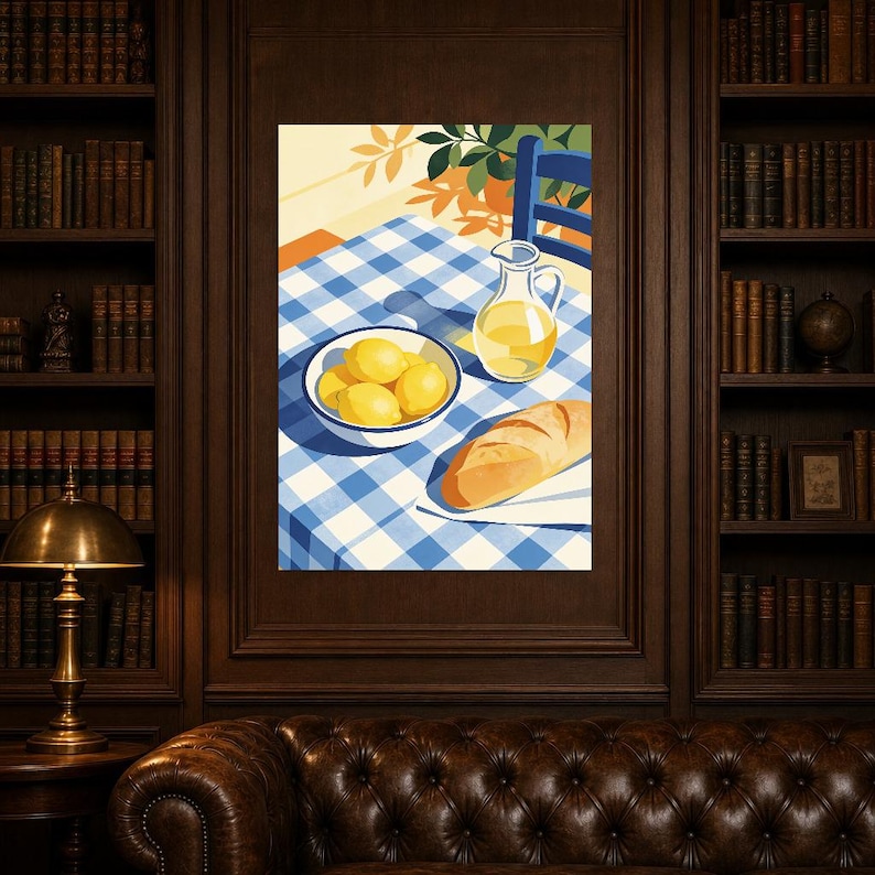 Mediterranean Lemon Kitchen Print | Dolce Vita Italian Wall Art Print | Dining Room Summer Decor image 4