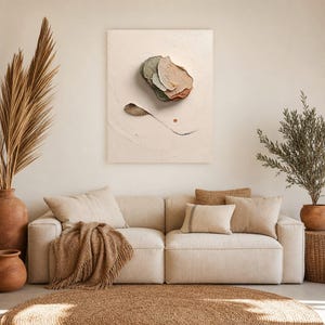 Wandbild im Wabi-Sabi-Stil | Organisches, abstraktes Poster mit Struktur | Warmer, minimalistischer Kunstdruck fürs Wohnzimmer Bild 7