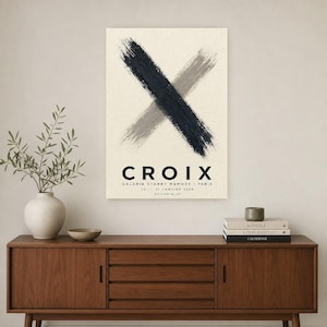 Cross | Abstract Wall Art | Modern Gallery Poster | Minimalist Print | Printed & Shipped image 2