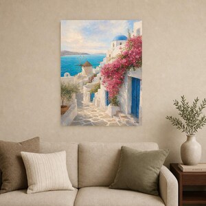 Paros Travel Poster | Soft Painting Greece Wall Art | Greek Island Cyclades Coastal Print | Printed & Shipped image 9