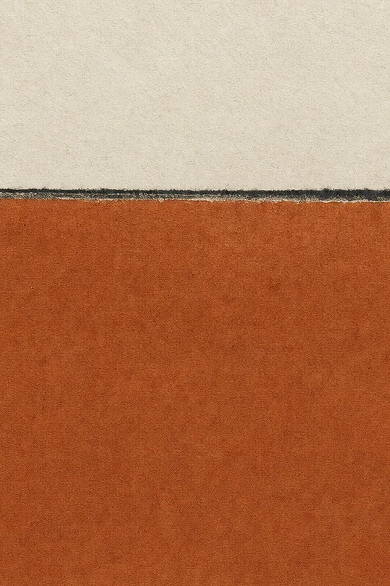 Erdfeld | Abstrakte Wandkunst | Modernes Galerieposter | Minimalistischer Druck in Terrakotta und Schwarz | Gedruckt & Versand Bild 3