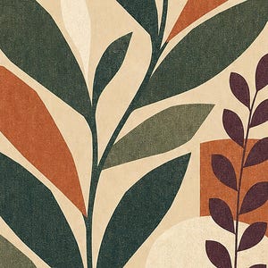 Afrohemian Botanical Wall Art Print | African Boho Plant Poster | Jade Terracotta Earth Tones | Organic Modern Wall Decor image 3