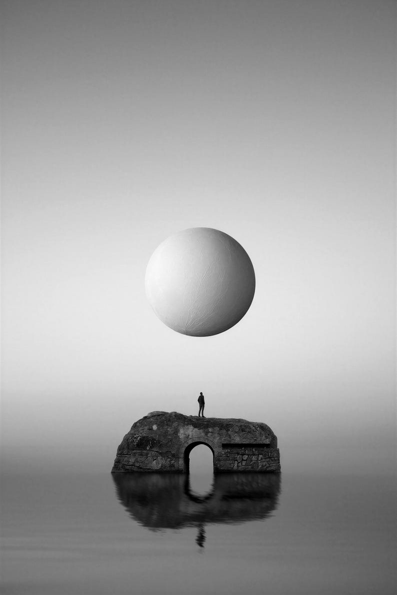 Surreal Dreamscape Wall Art Print | Floating Landscape Poster | Otherworldly Pastel Escapism Print image 10