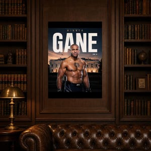 Poster di Ciryl Gane | UFC Fight Night alla Casa Bianca 2026 | Stampa artistica da parete MMA | Decorazione campione dei pesi massimi immagine 5
