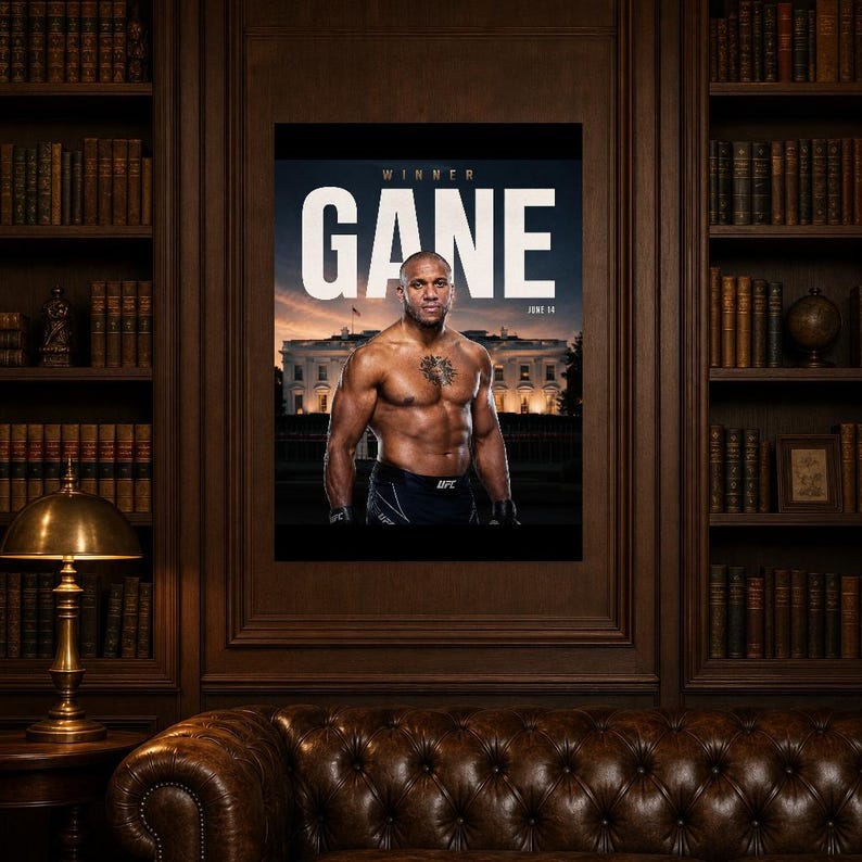 Poster di Ciryl Gane | UFC Fight Night alla Casa Bianca 2026 | Stampa artistica da parete MMA | Decorazione campione dei pesi massimi immagine 5