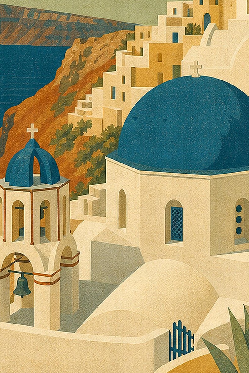 Santorini Domes Vintage 70s image 3