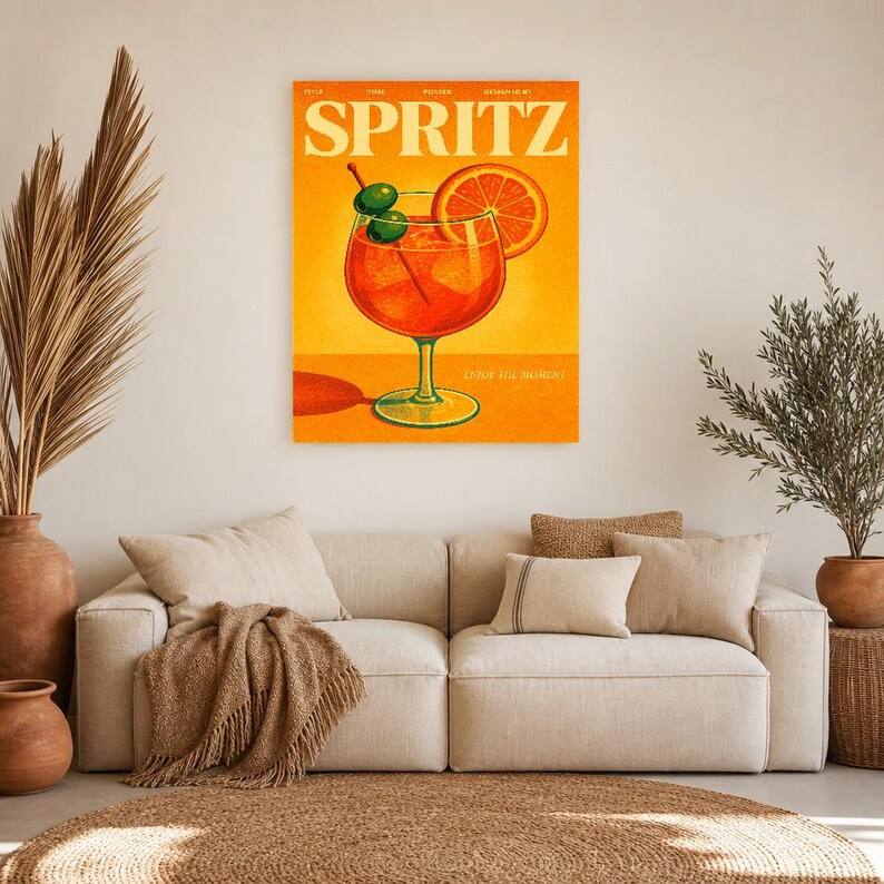Spritz Retro Poster | Vintage 70er Jahre Wandkunstdruck | Ästhetischer Magazindruck | Mid-Century-Retro-Dekor-Geschenk Bild 11
