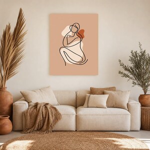 One Line Female Body Wall Art Print | Minimalist Line Drawing Poster | Abstract Boho Bedroom Print image 6
