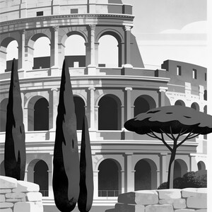 Rome Vintage Travel Poster | Retro Italy City Art Print | Housewarming Gift Wall Decor image 17