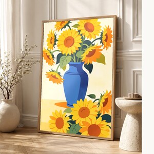 Mediterrane zonnebloemkeukenprint | Dolce Vita Italiaanse Wall Art Print | Eetkamer zomerdecor afbeelding 1