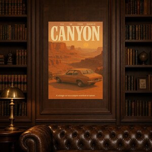 Canyon Retro Poster | Vintage 70s Wall Art Print | Aesthetic Magazine Print | Mid Century Retro Decor Gift image 4