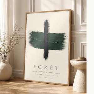 Forest | Abstract Wall Art | Modern Gallery Poster | Forest Green Minimalist Print | Printed & Shipped image 1