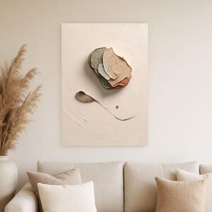 Wandbild im Wabi-Sabi-Stil | Organisches, abstraktes Poster mit Struktur | Warmer, minimalistischer Kunstdruck fürs Wohnzimmer Bild 4