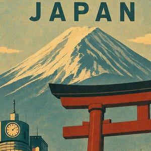 Tokio-Reiseposter | Vintage-Druck des Berges Fuji | Japanische Wandkunst | Gedruckt & Versand Bild 3
